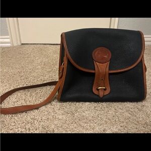 Dooney & Bourke Blue and Brown Leather Crossbody Bag